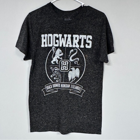 Harry Potter | Hogwarts Gray Tee, white graphics, S - Picture 1 of 6